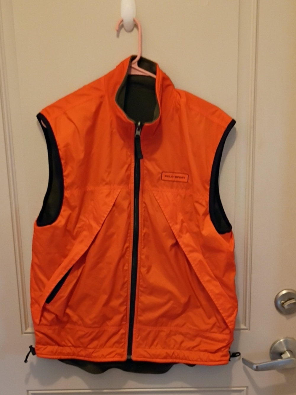 Polo Sport Men's Orange Reversible Full Zip Vest Size M